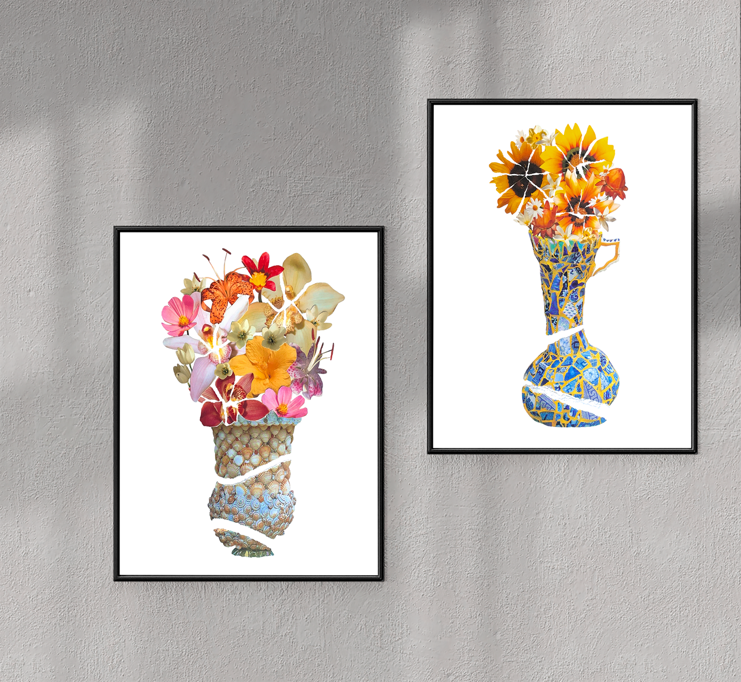 Collage Orchid Bouquet Poster