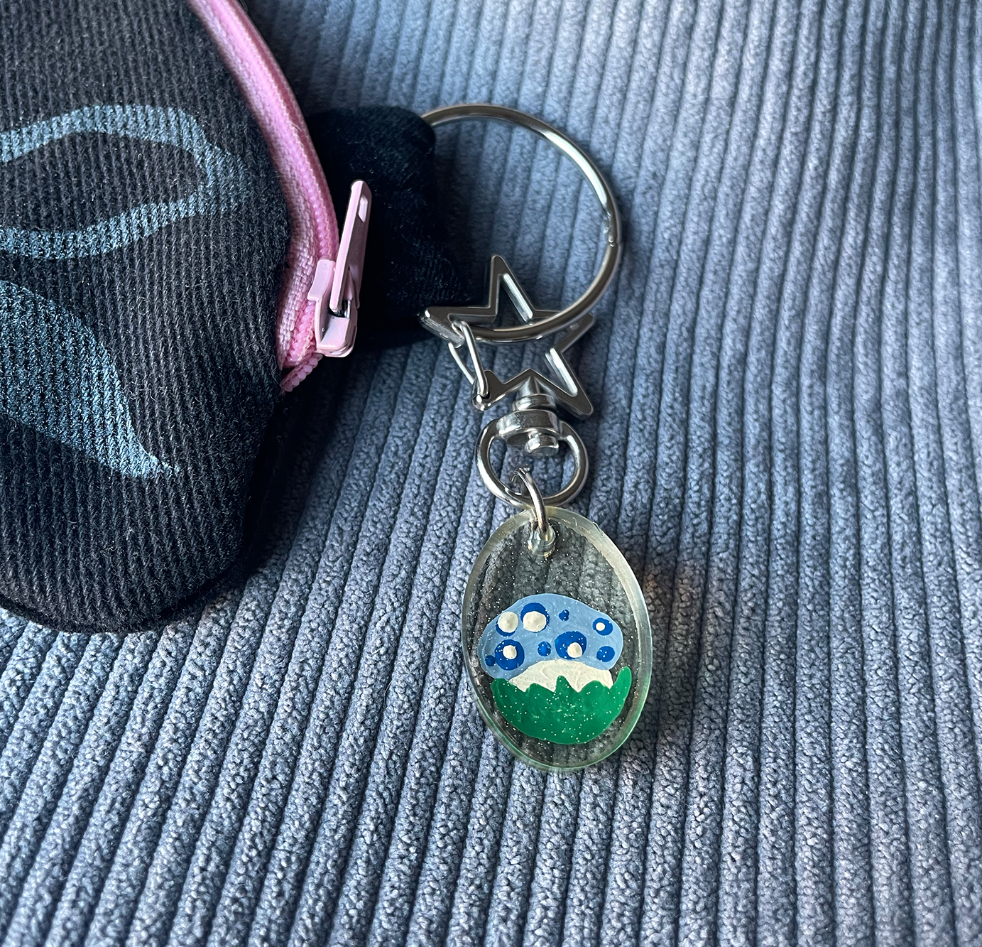 Single Mushroom Keychain