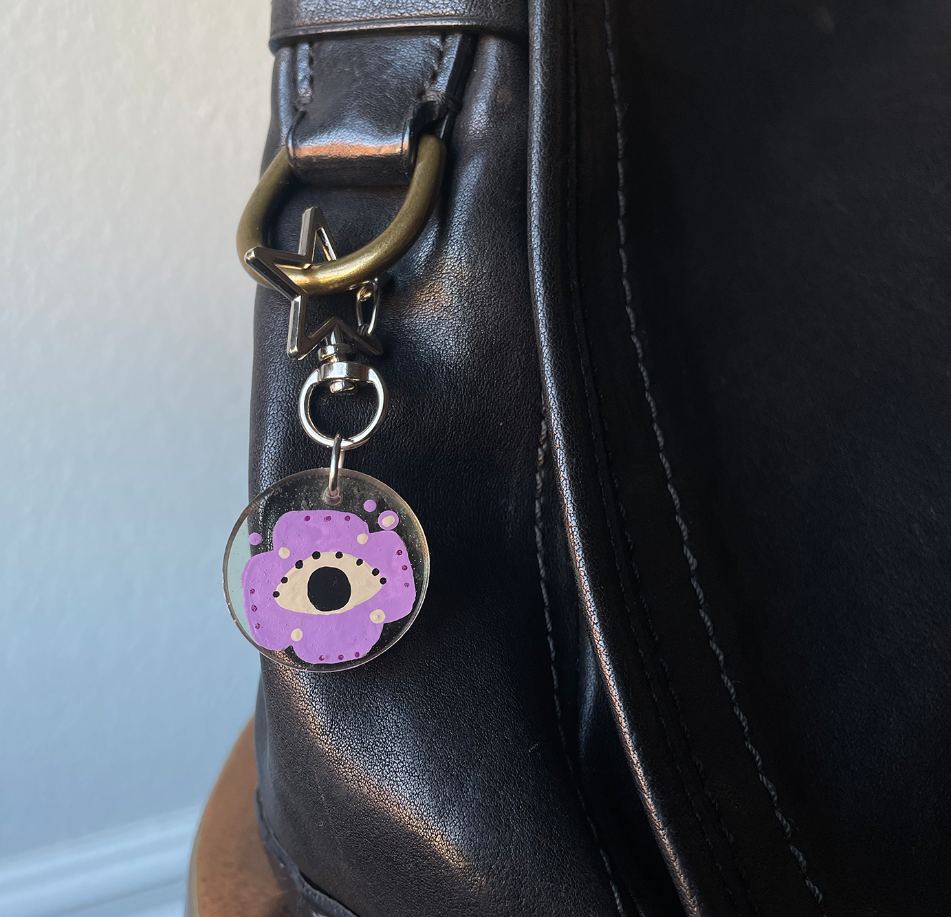 Purple Flower Eye Keychain
