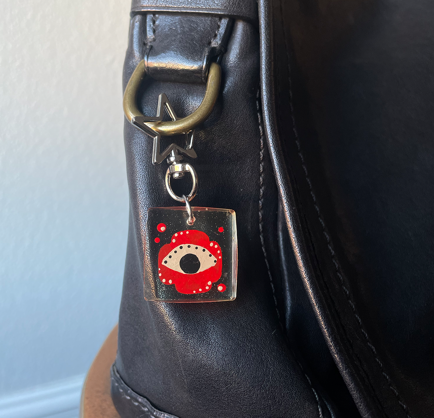 Red Flower Eye Keychain