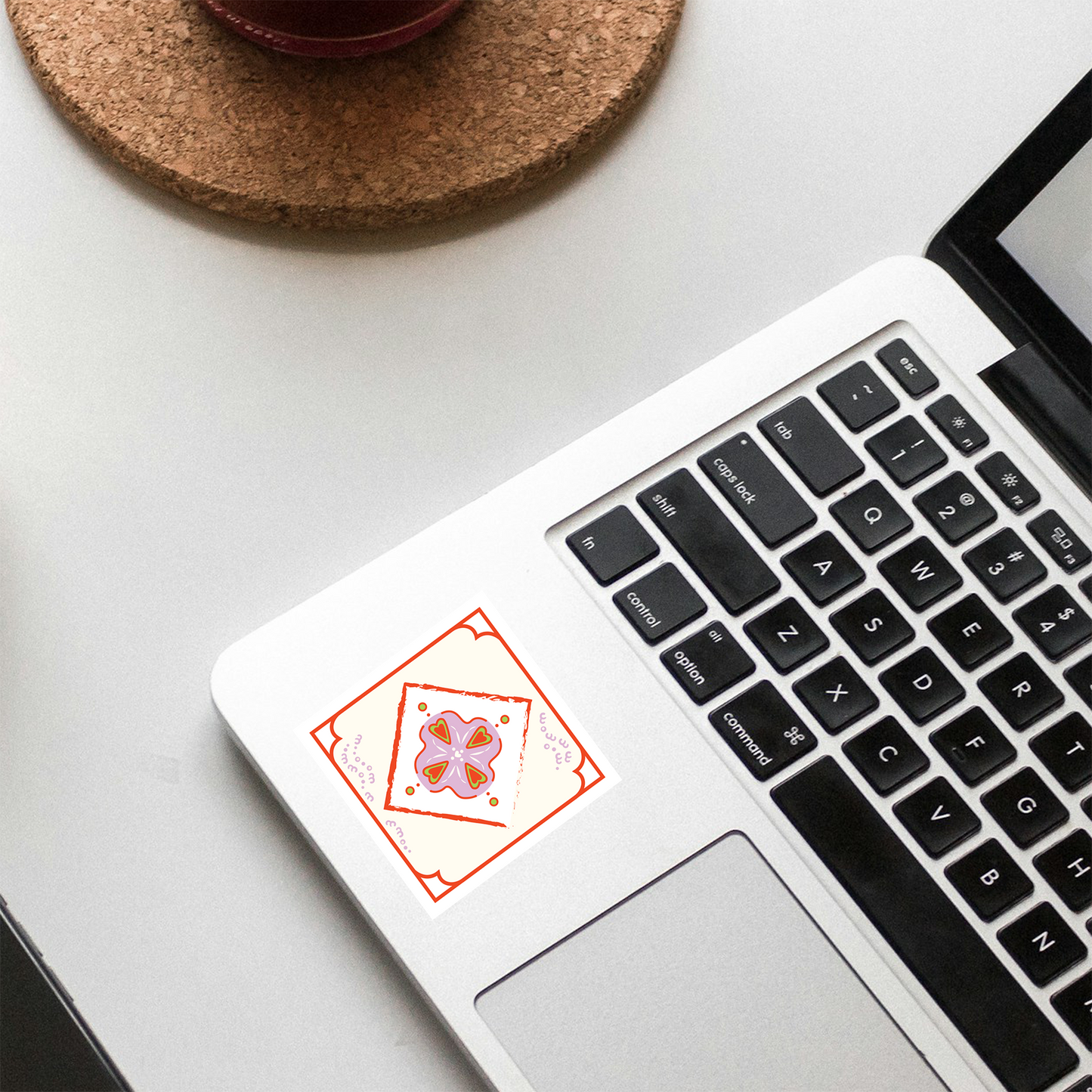 Heart flower sticker