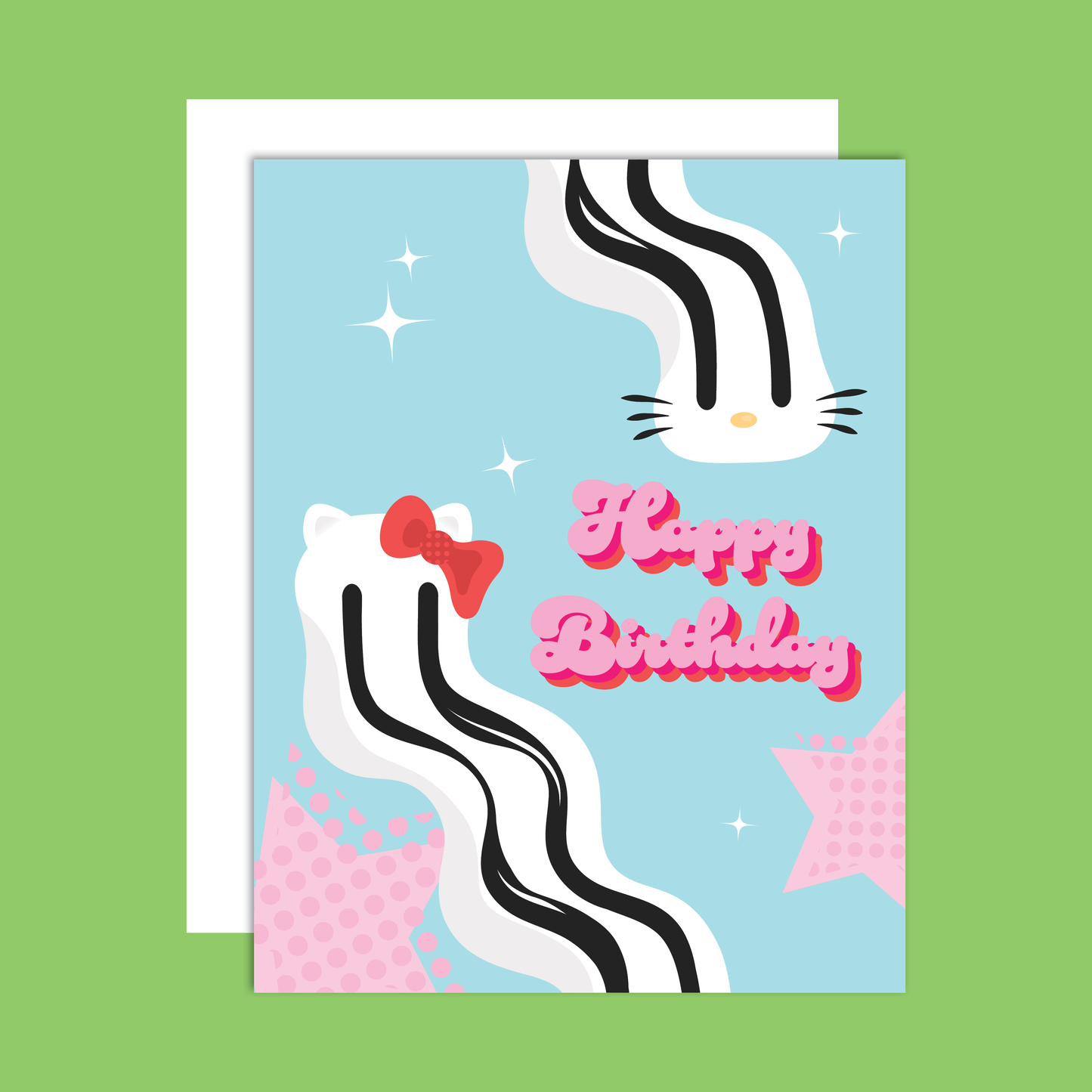 Wavy kitty card