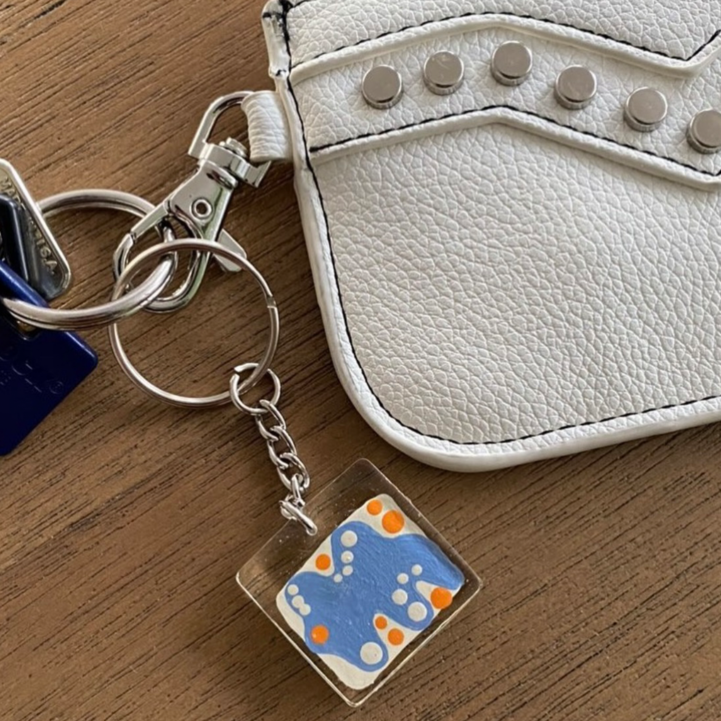 B&W Oval Keychain