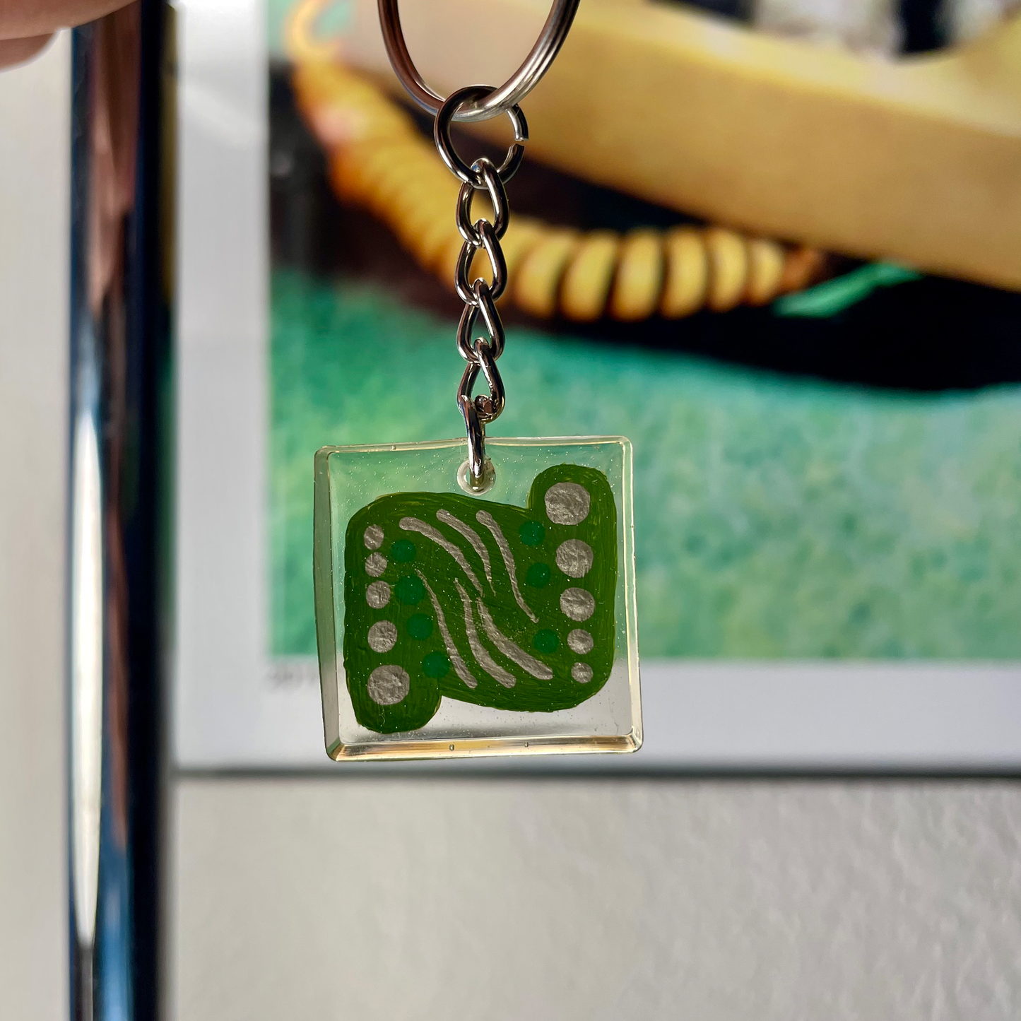 Green Square Keychain
