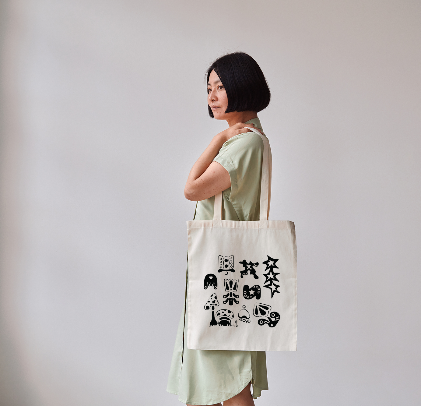 Tattoo flash grocery tote bag