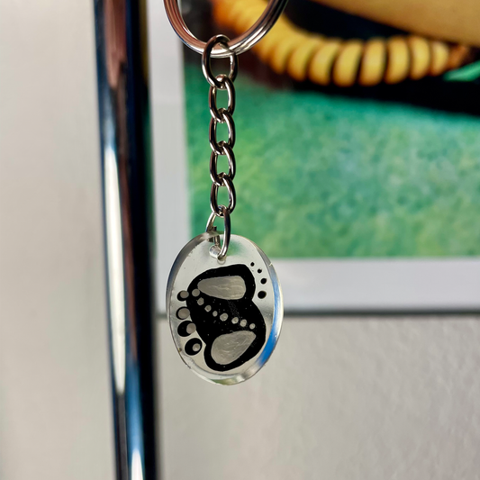 B&W Oval Keychain