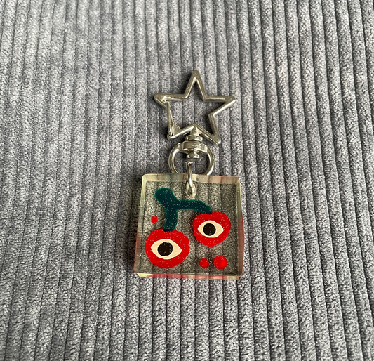 Cherry Eye Keychain - Square