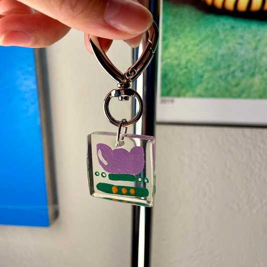 Purple Flower Keychain