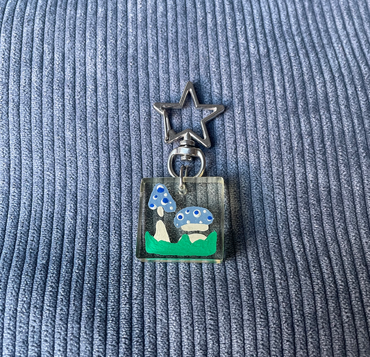 Double Mushroom Keychain