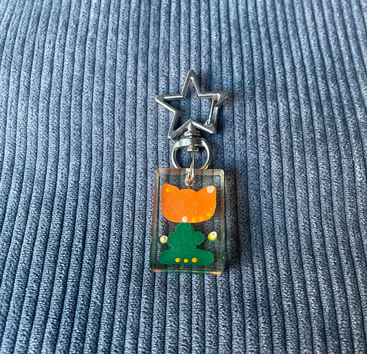 Orange Tulip Keychain