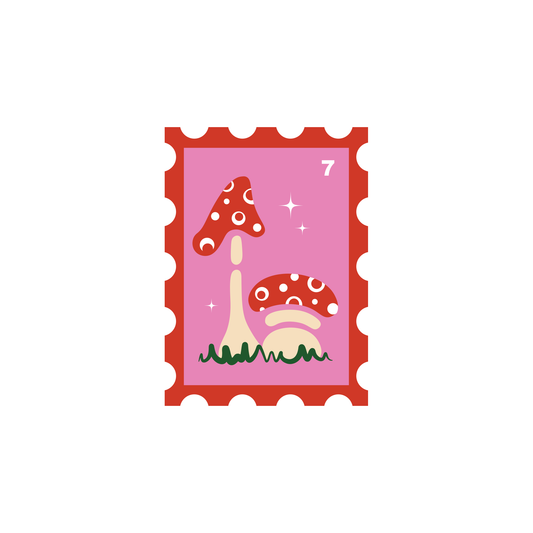 Stamp mushroom sticker