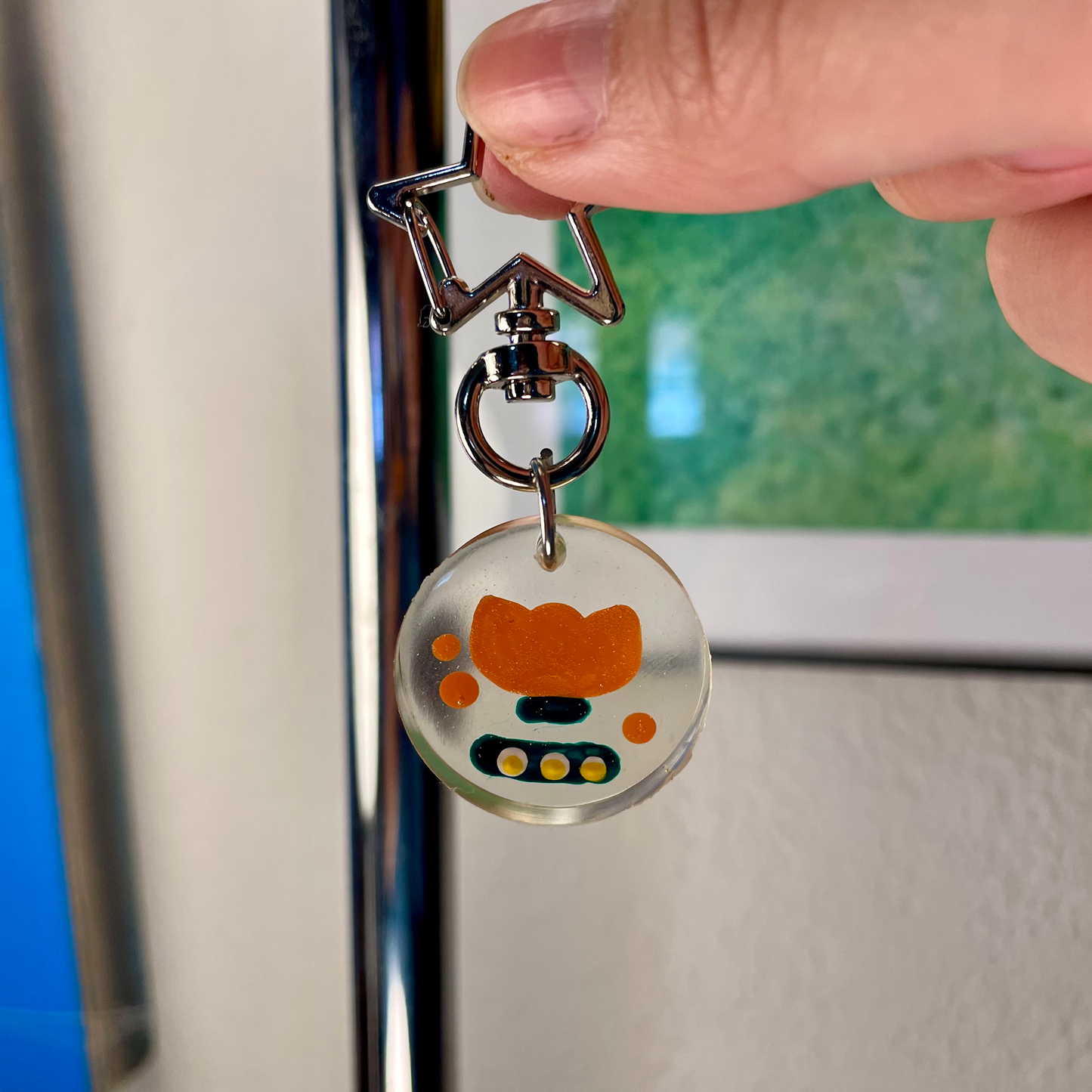 Orange Flower Keychain