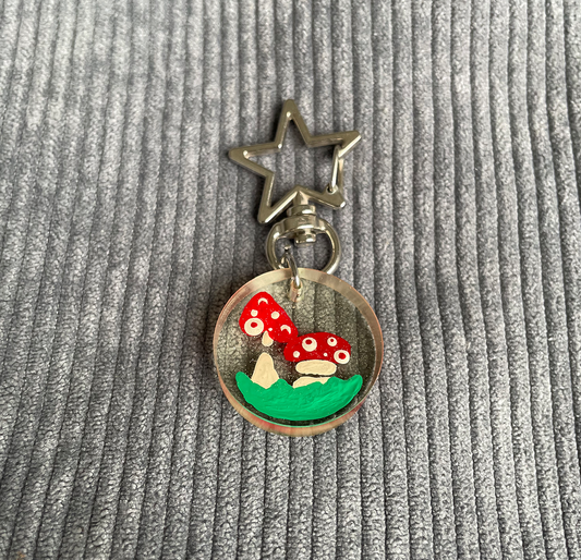 Red Mushroom Pair Keychain