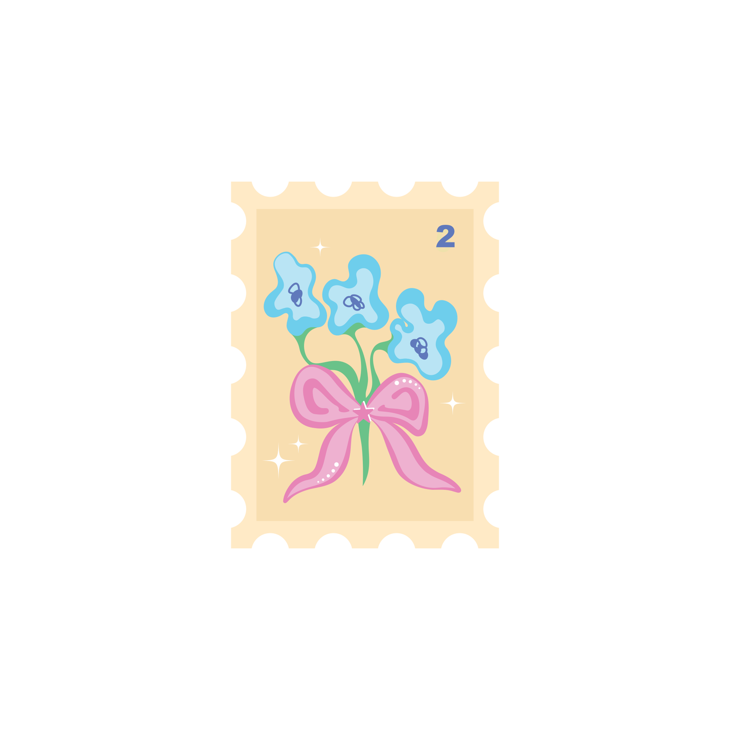 Stamp flower bouquet sticker