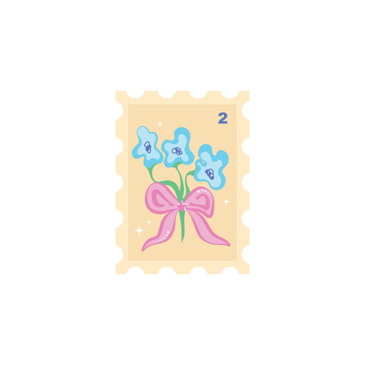 Stamp flower bouquet sticker