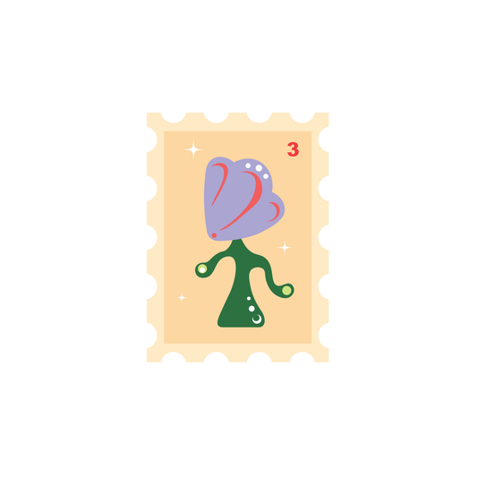 Stamp flower sticker