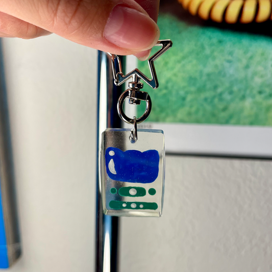 Dark Blue Flower Keychain