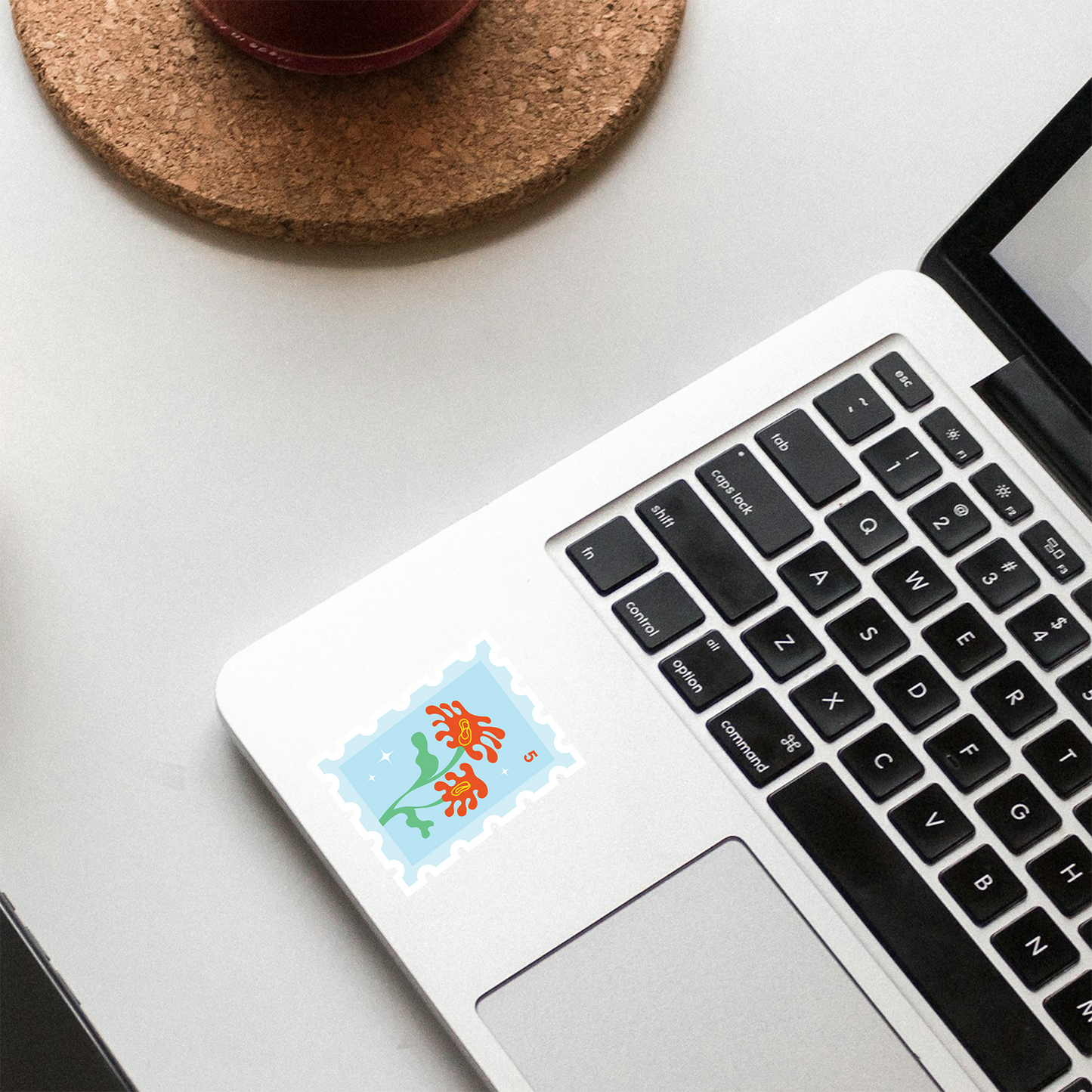 Stamp flower pair sticker