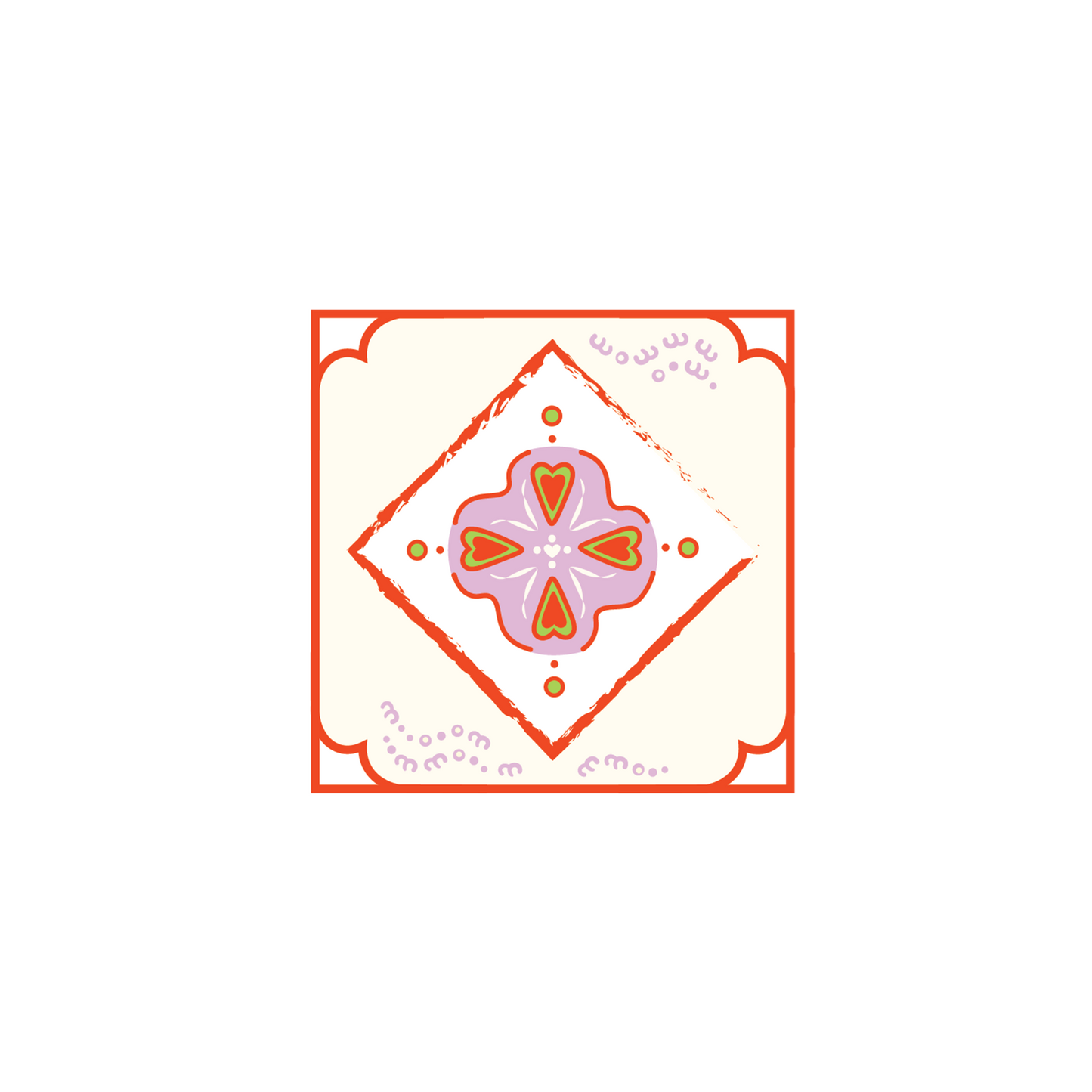 Heart flower sticker