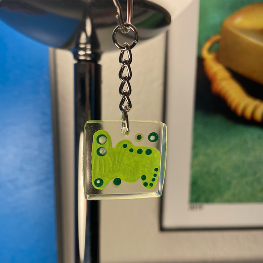 Wavy lime green keychain